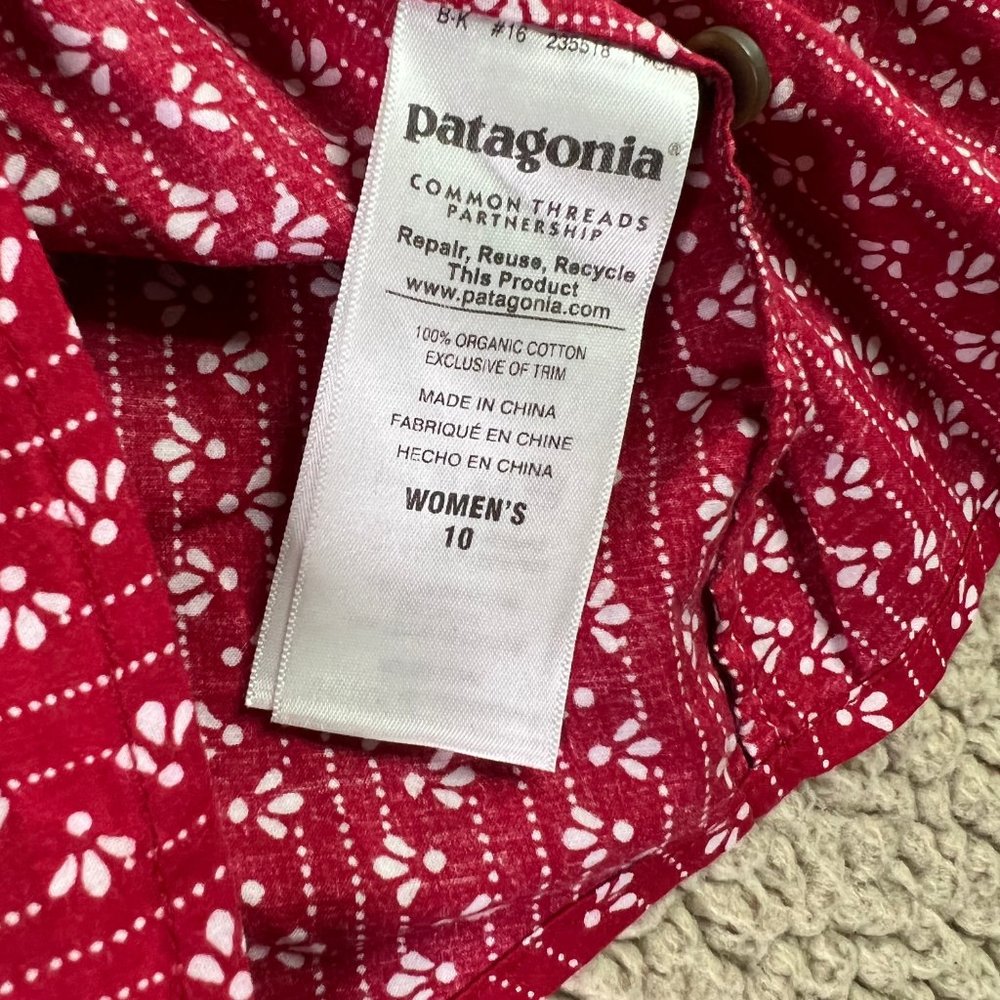 Patagonia Crimson and White Patterned Blouse - Picture 8 of 8
